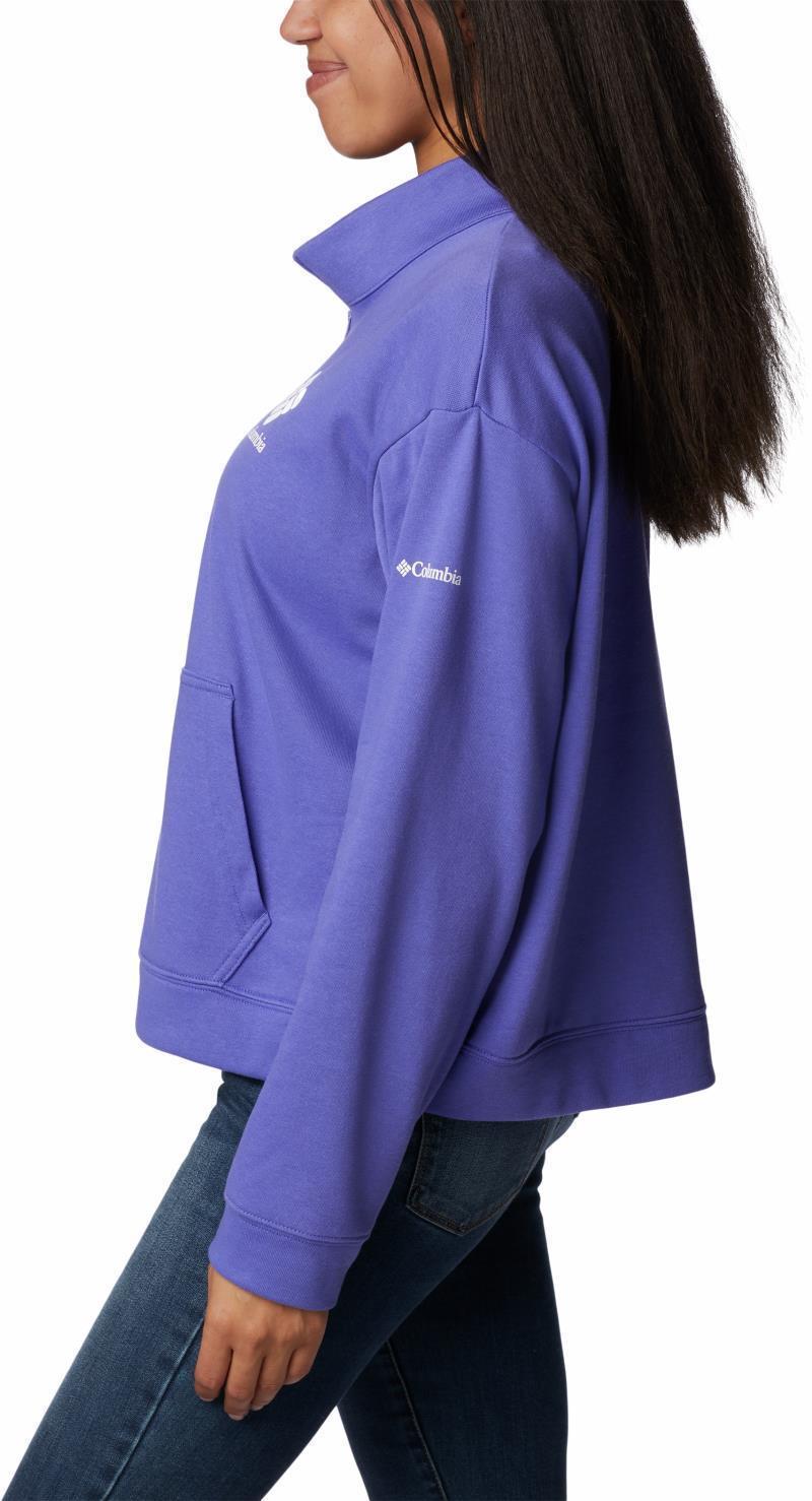 Columbia Trek French Terry Half Zip - Plus - Womens - Purple Lotus / White Stacked Logo 5