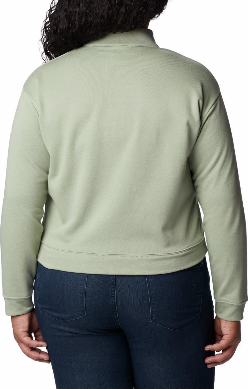 Columbia Trek French Terry Half Zip - Plus - Womens - Safari / White CSC Stacked Logo 2