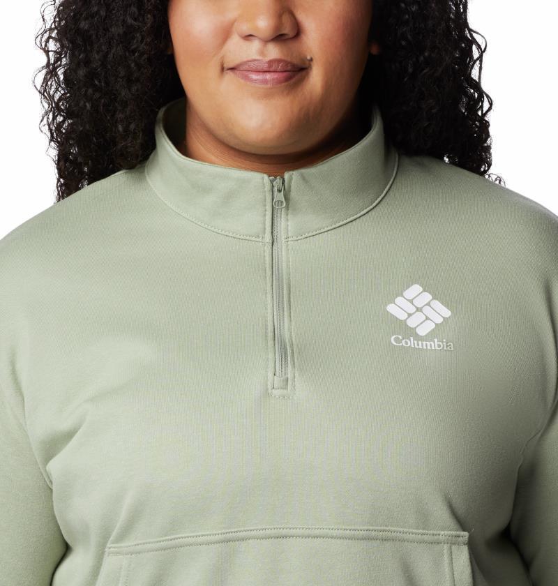Columbia Trek French Terry Half Zip - Plus - Womens - Safari / White CSC Stacked Logo 4