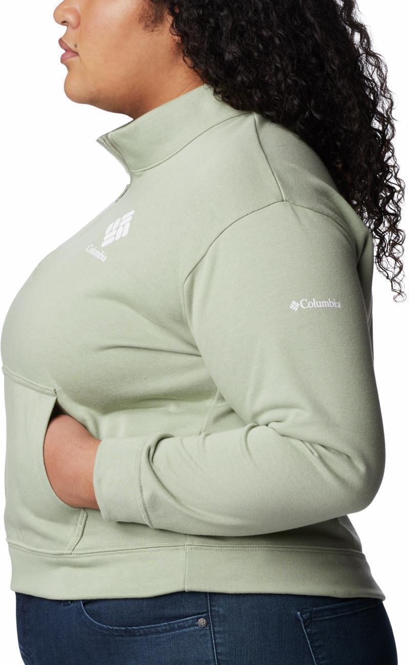 Columbia Trek French Terry Half Zip - Plus - Womens - Safari / White CSC Stacked Logo 5