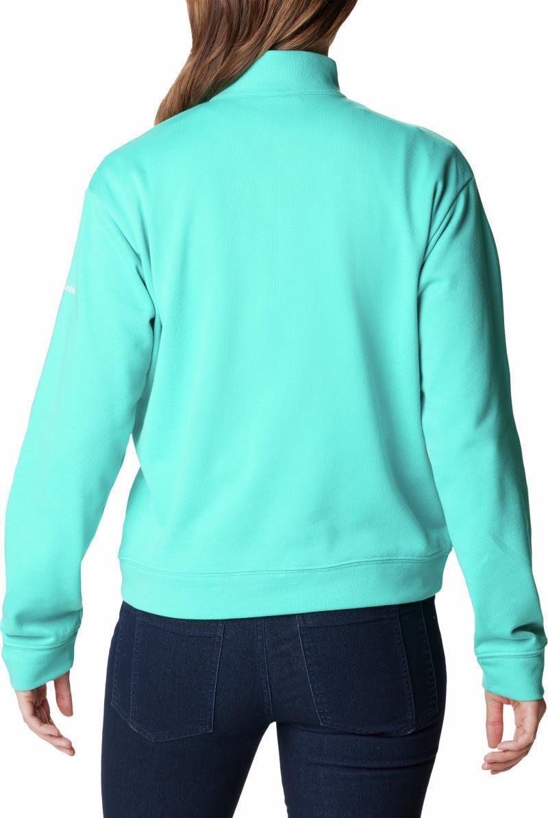 Columbia Trek French Terry Half Zip - Womens - Bright Aqua / White CSC Stacked Logo 2