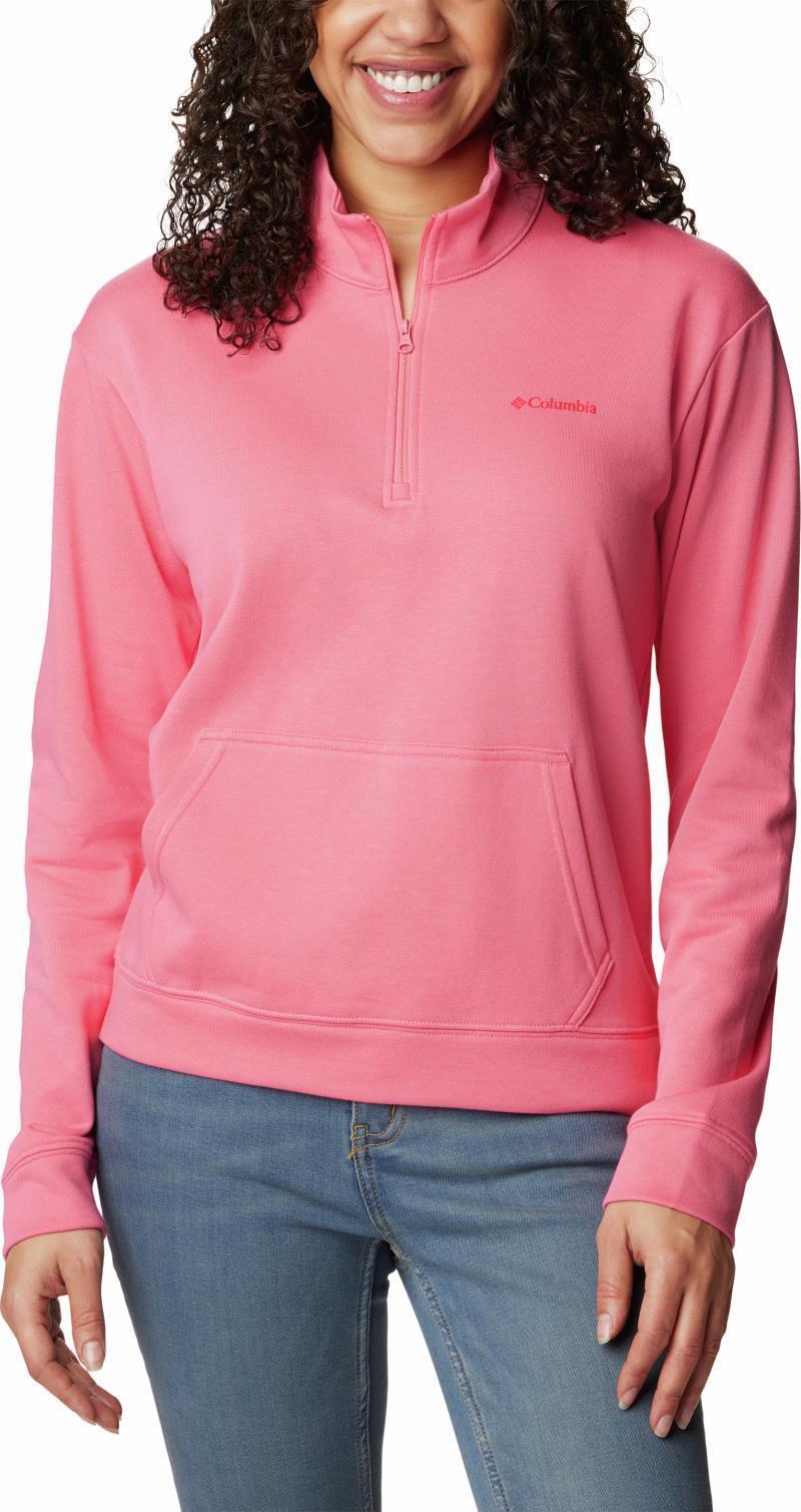 Columbia Trek French Terry Half Zip - Womens - Camellia Rose 1