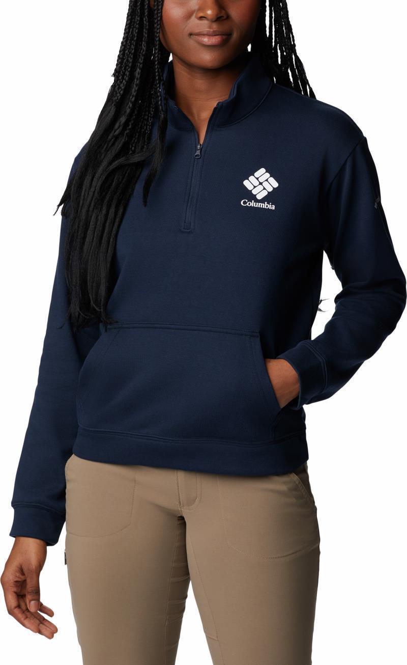 Columbia Trek French Terry Half Zip - Womens - Collegiate Navy / White CSC Stacked Logo 1