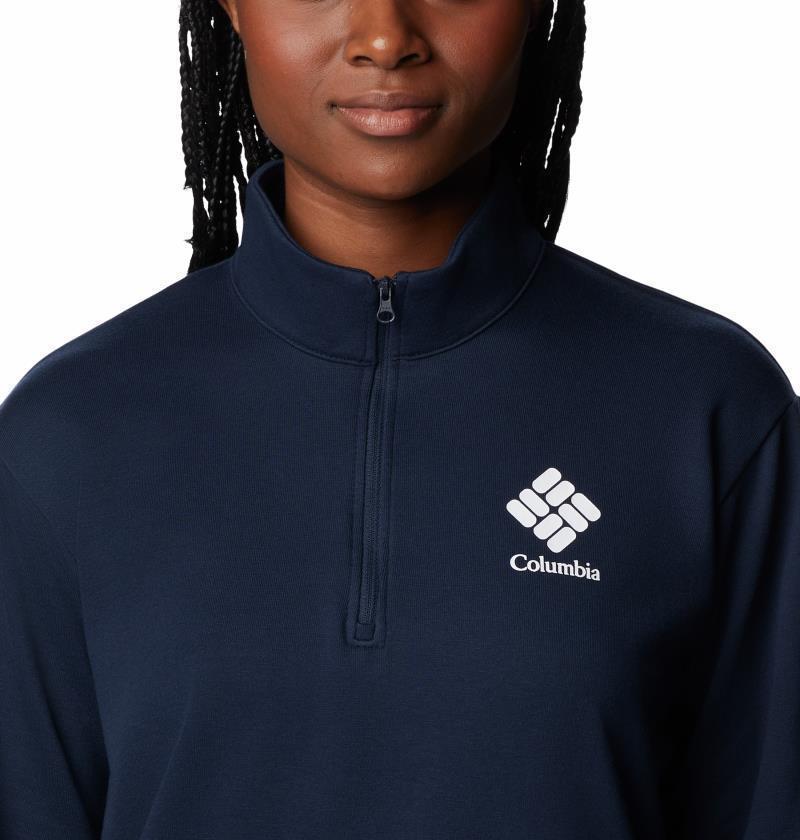 Columbia Trek French Terry Half Zip - Womens - Collegiate Navy / White CSC Stacked Logo 4