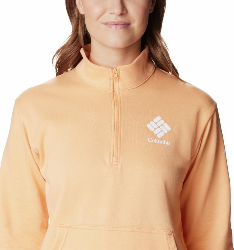 Columbia Trek French Terry Half Zip - Womens - Peach / White Stacked Logo 4