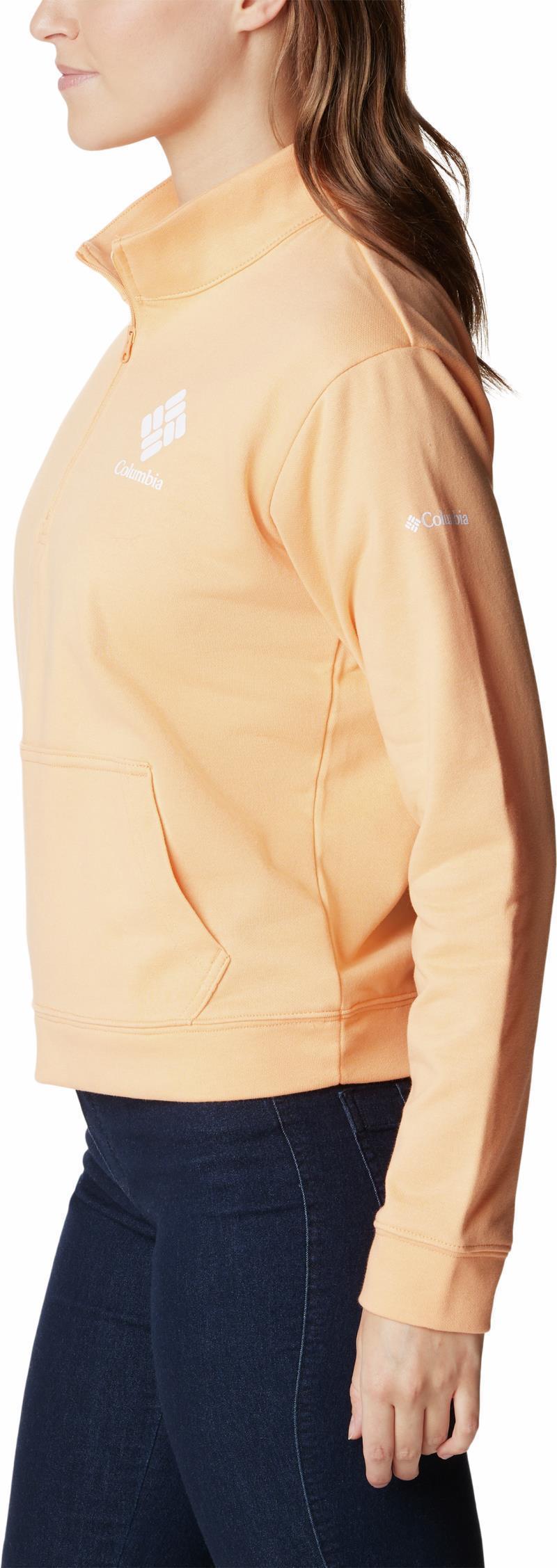 Columbia Trek French Terry Half Zip - Womens - Peach / White Stacked Logo 5