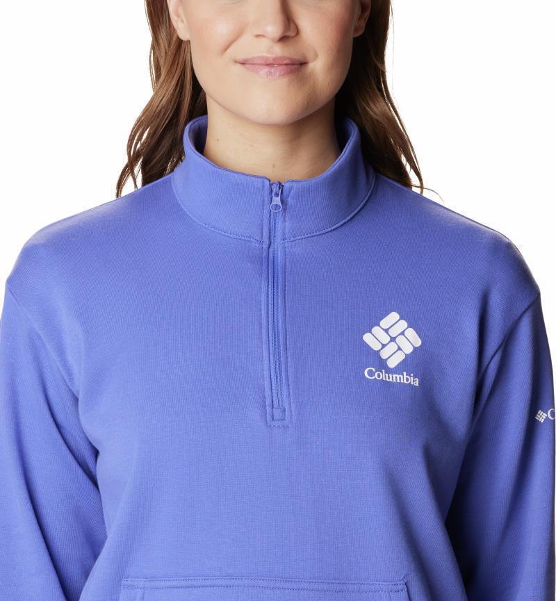 Columbia Trek French Terry Half Zip - Womens - Purple Lotus / White Stacked Logo 4