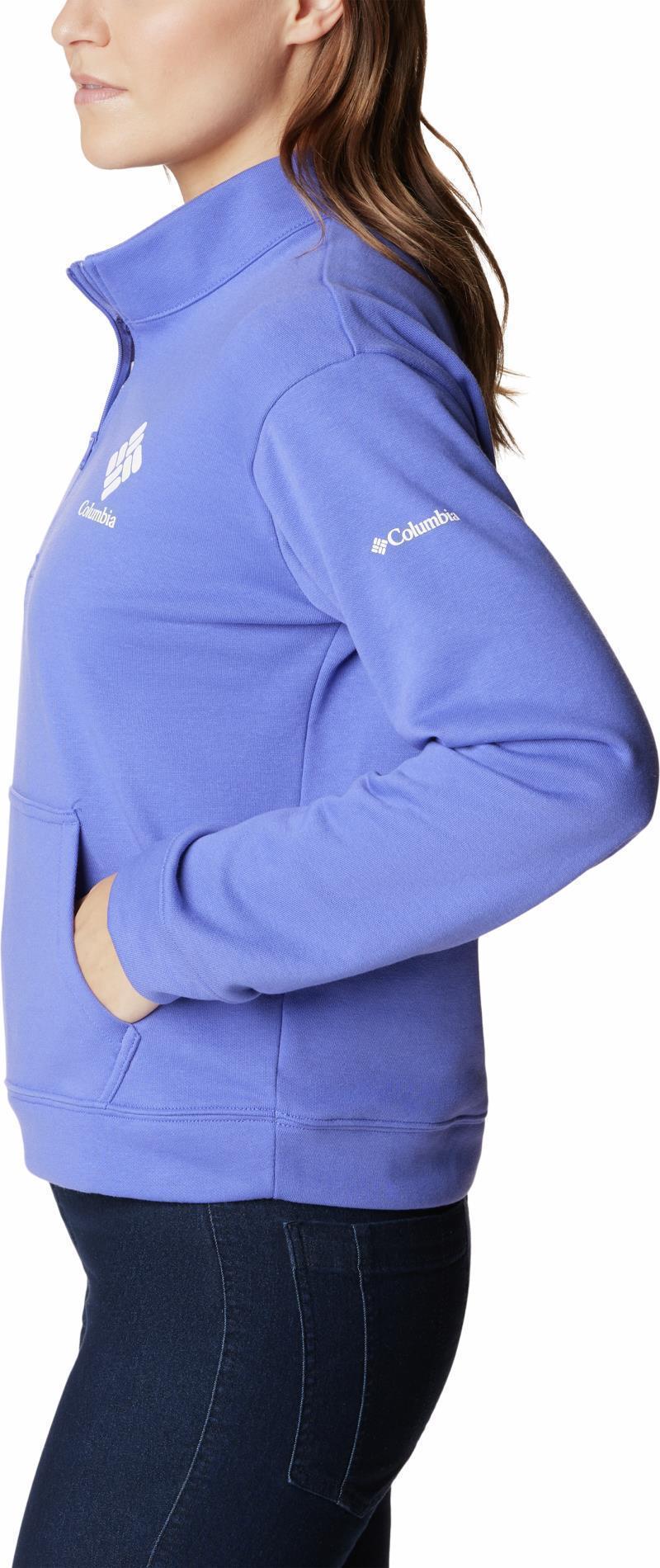 Columbia Trek French Terry Half Zip - Womens - Purple Lotus / White Stacked Logo 5