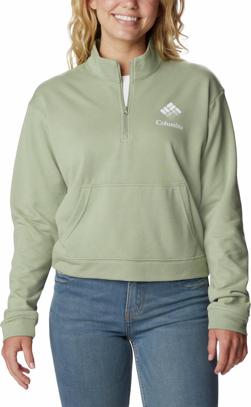 Columbia Trek French Terry Half Zip - Womens - Safari / White CSC Stacked Logo 1
