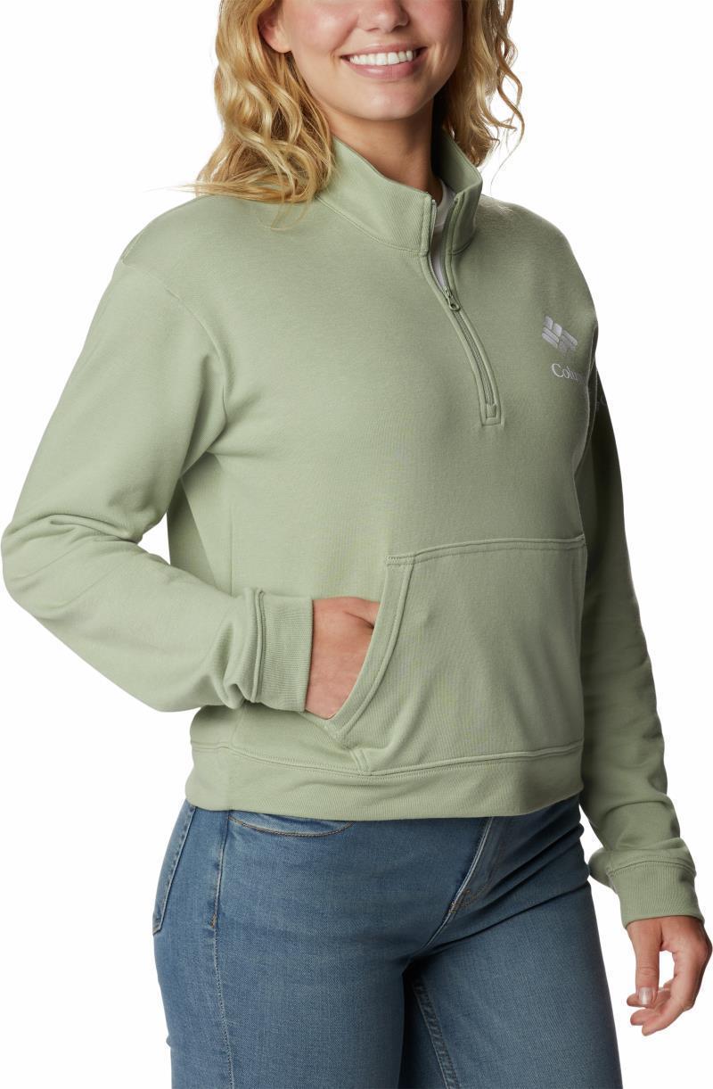 Columbia Trek French Terry Half Zip - Womens - Safari / White CSC Stacked Logo 3