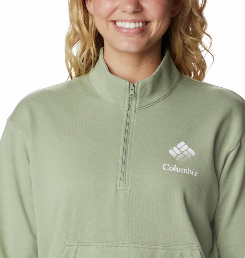 Columbia Trek French Terry Half Zip - Womens - Safari / White CSC Stacked Logo 4