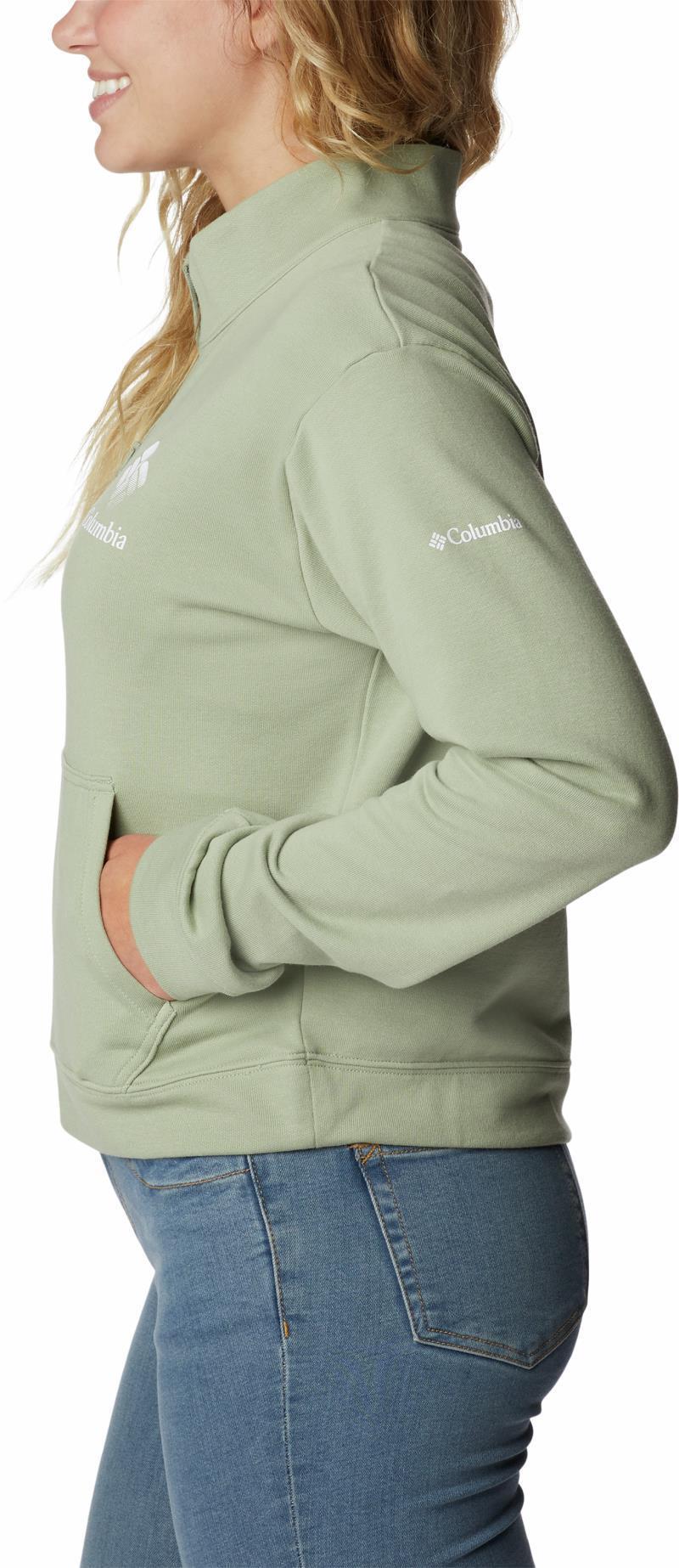 Columbia Trek French Terry Half Zip - Womens - Safari / White CSC Stacked Logo 5
