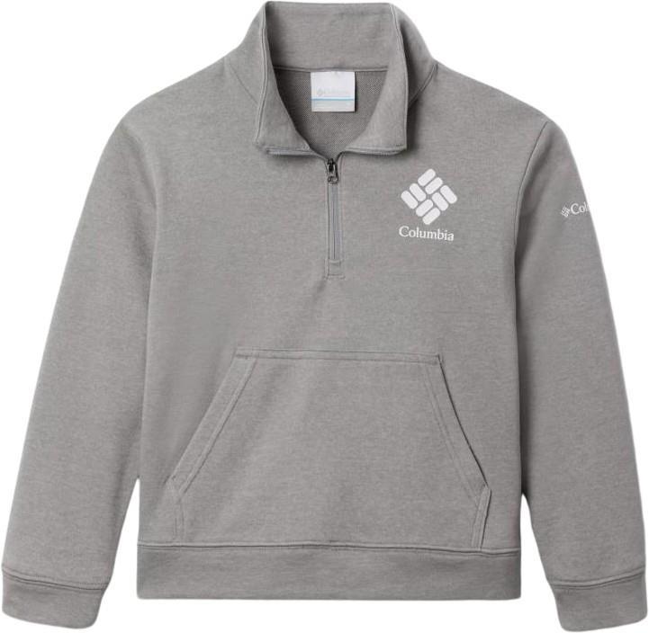 Columbia Trek French Terry Half Zip - Youth Girls - Light Grey Heather 1