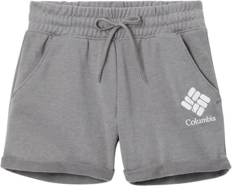 Columbia Trek French Terry Shorts - Youth Girls - Light Grey Heather 1