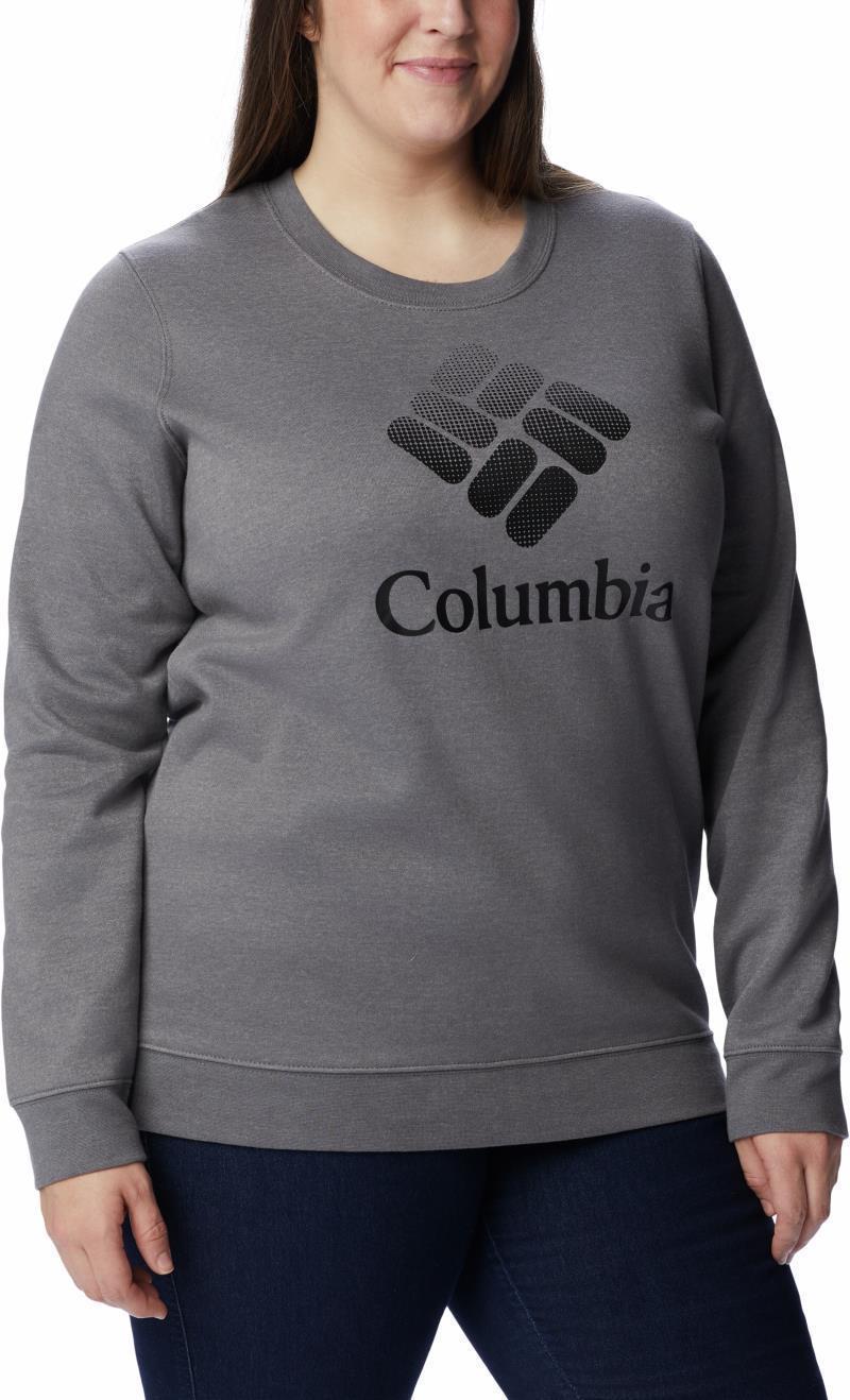 Columbia Trek Graphic Crew - Plus - Womens - City Grey Heather / Black CSC Stacked Logo 3