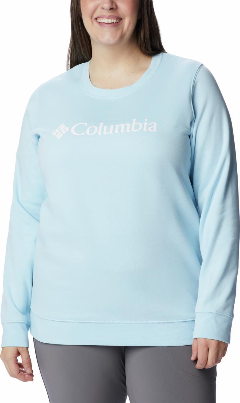 Columbia Trek Graphic Crew - Plus - Womens - Spring Blue / White Logo 1