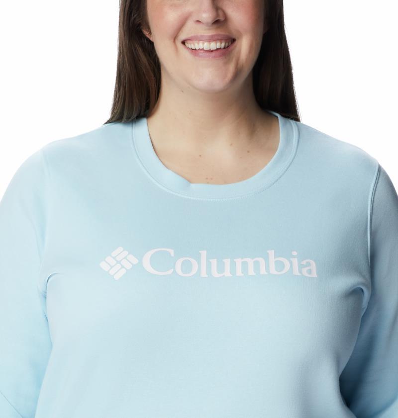 Columbia Trek Graphic Crew - Plus - Womens - Spring Blue / White Logo 4