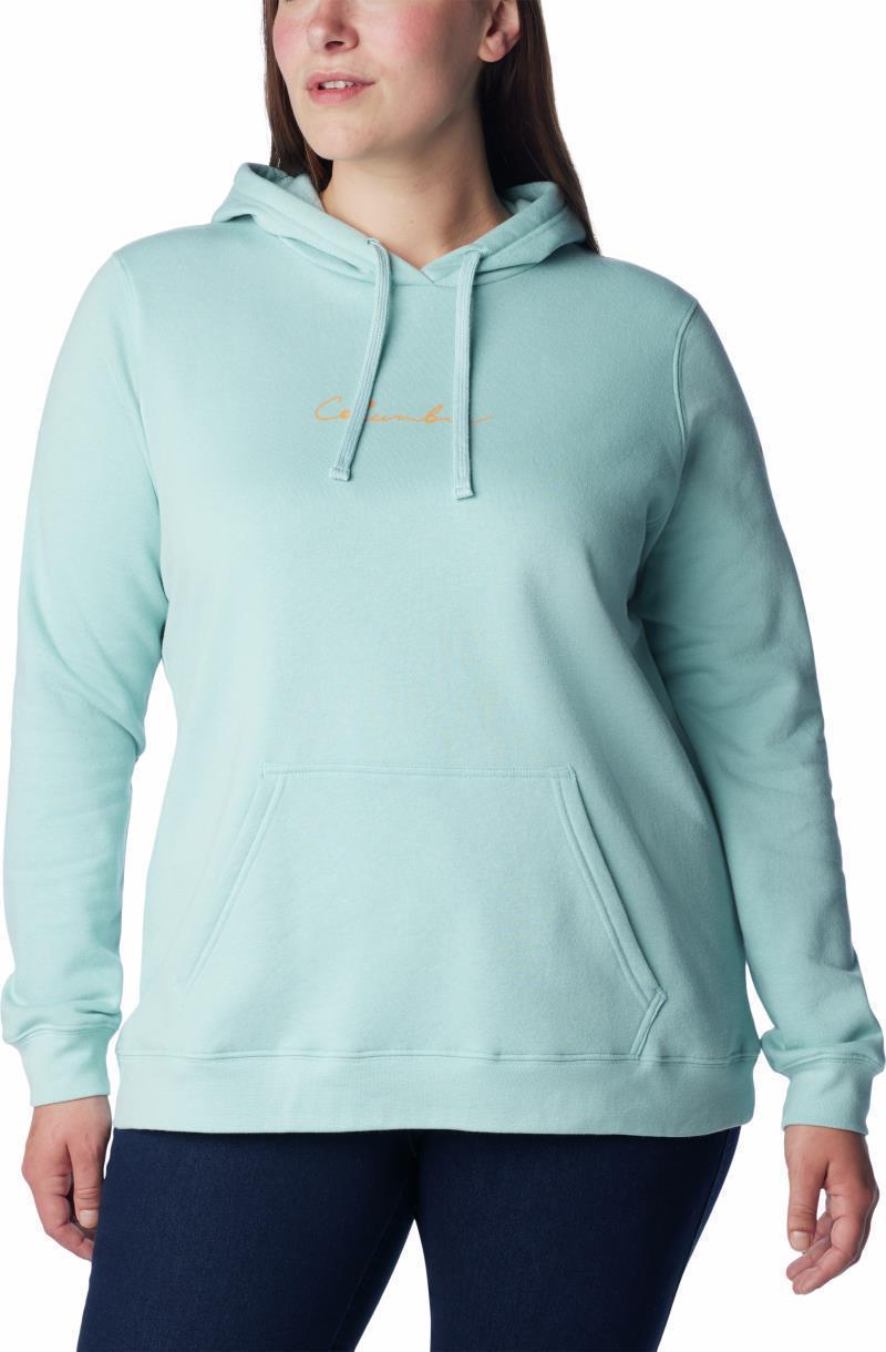Columbia Trek Graphic Hoodie - Plus - Womens - Aqua Haze / Sunset Peach 1