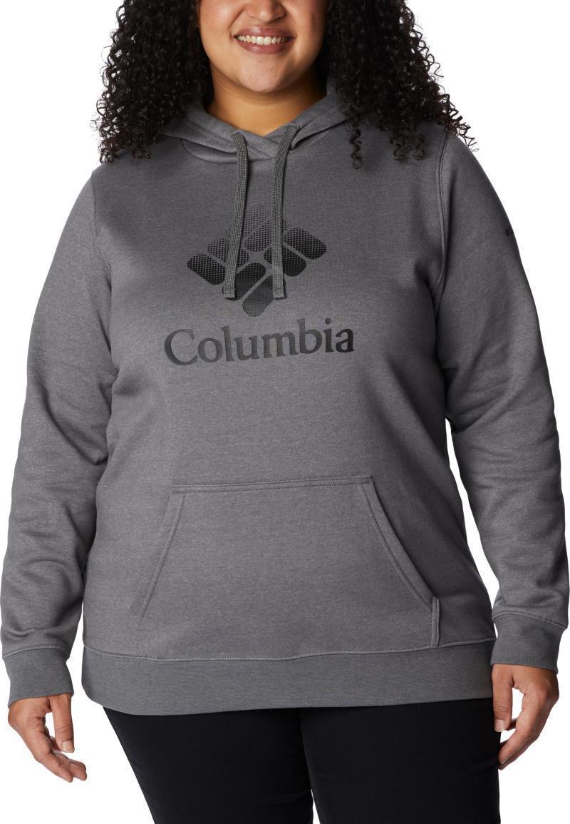 Columbia Trek Graphic Hoodie - Plus - Womens - City Grey Heather / Black CSC Stacked Logo 1