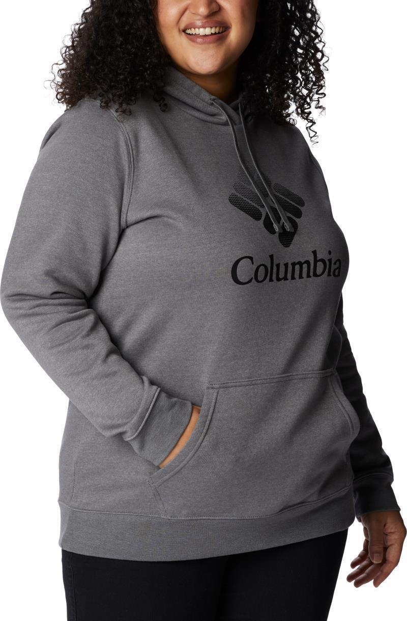 Columbia Trek Graphic Hoodie - Plus - Womens - City Grey Heather / Black CSC Stacked Logo 3