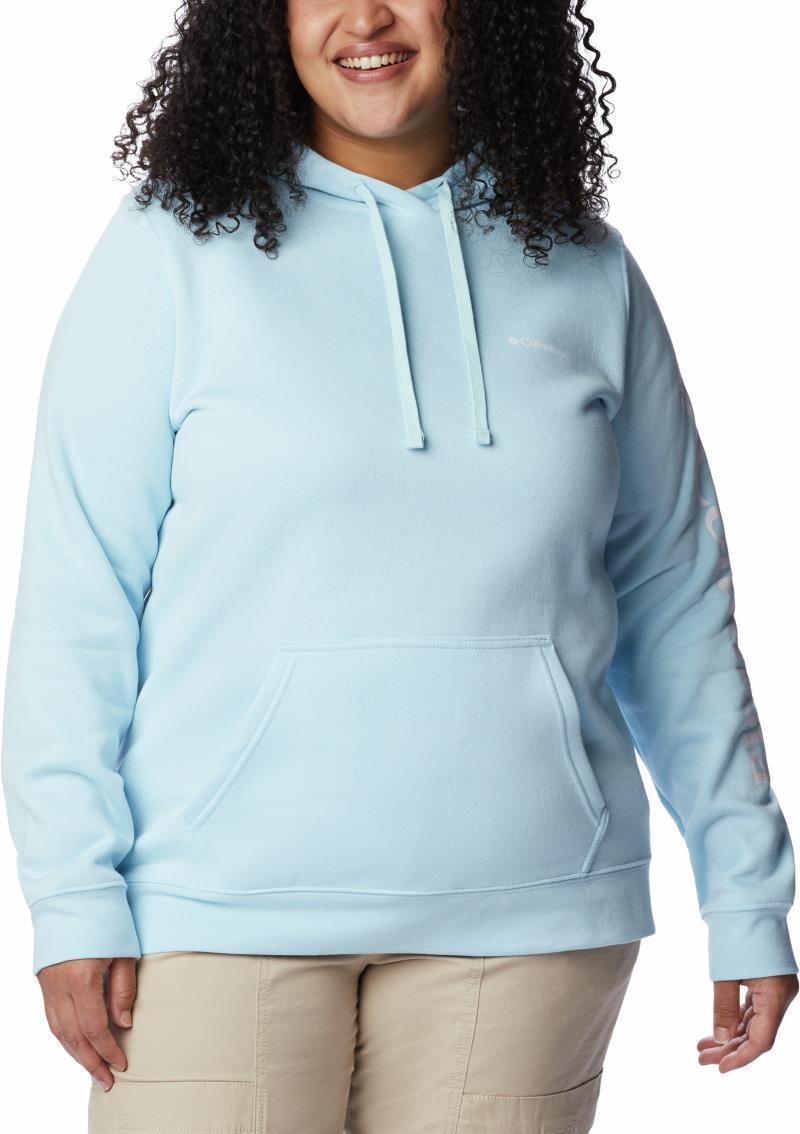 Columbia Trek Graphic Hoodie - Plus - Womens - Spring Blue / White Logo 1