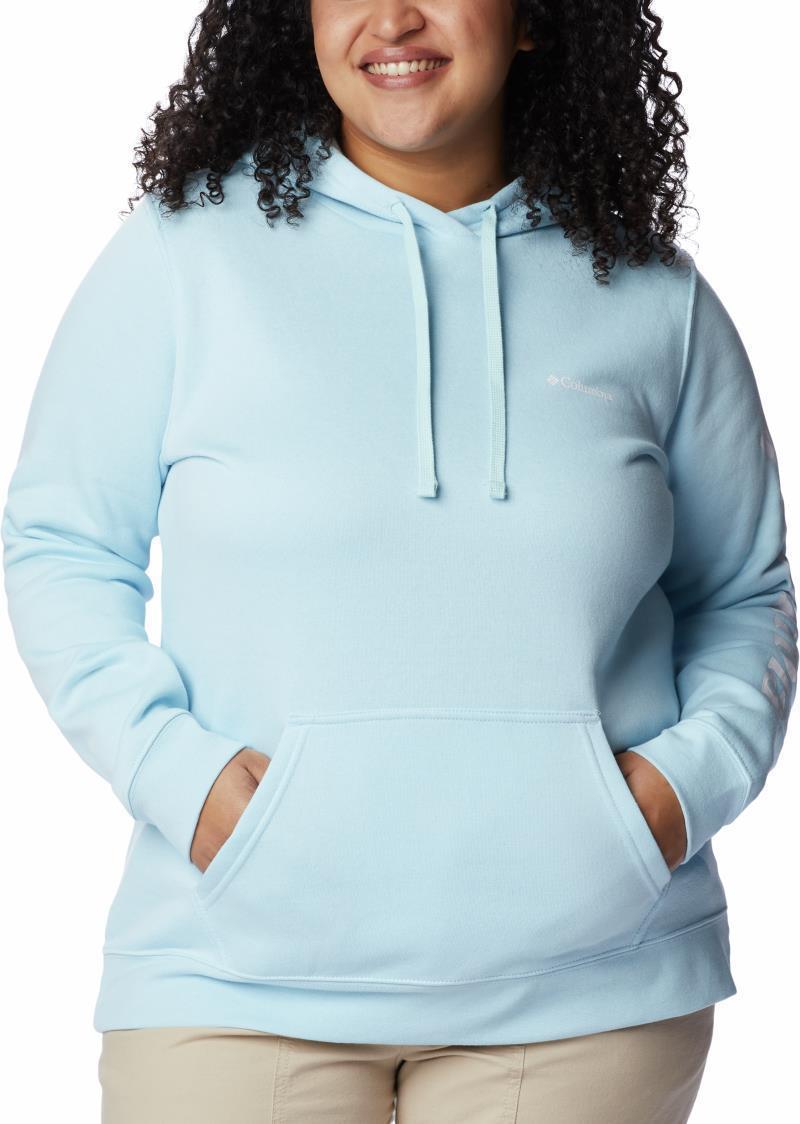 Columbia Trek Graphic Hoodie - Plus - Womens - Spring Blue / White Logo 2