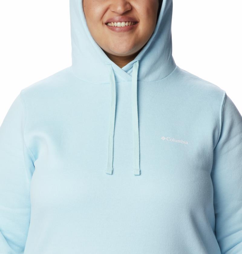 Columbia Trek Graphic Hoodie - Plus - Womens - Spring Blue / White Logo 3