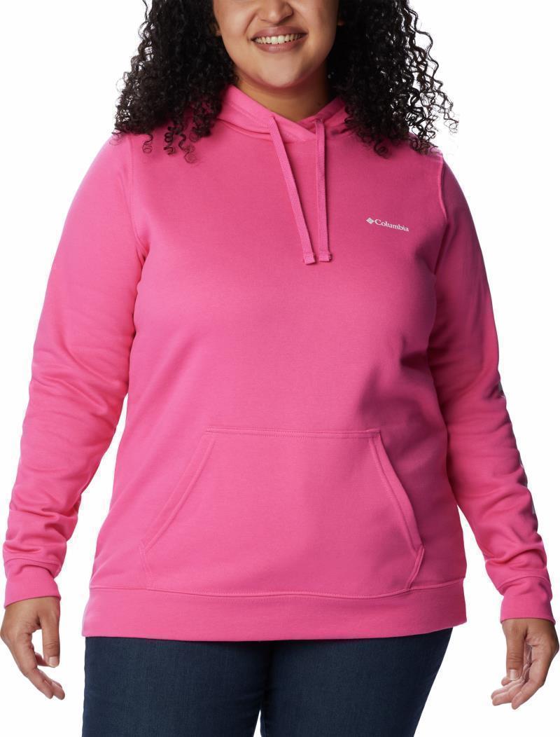 Columbia Trek Graphic Hoodie - Plus - Womens - Wild Geranium / White Logo 1