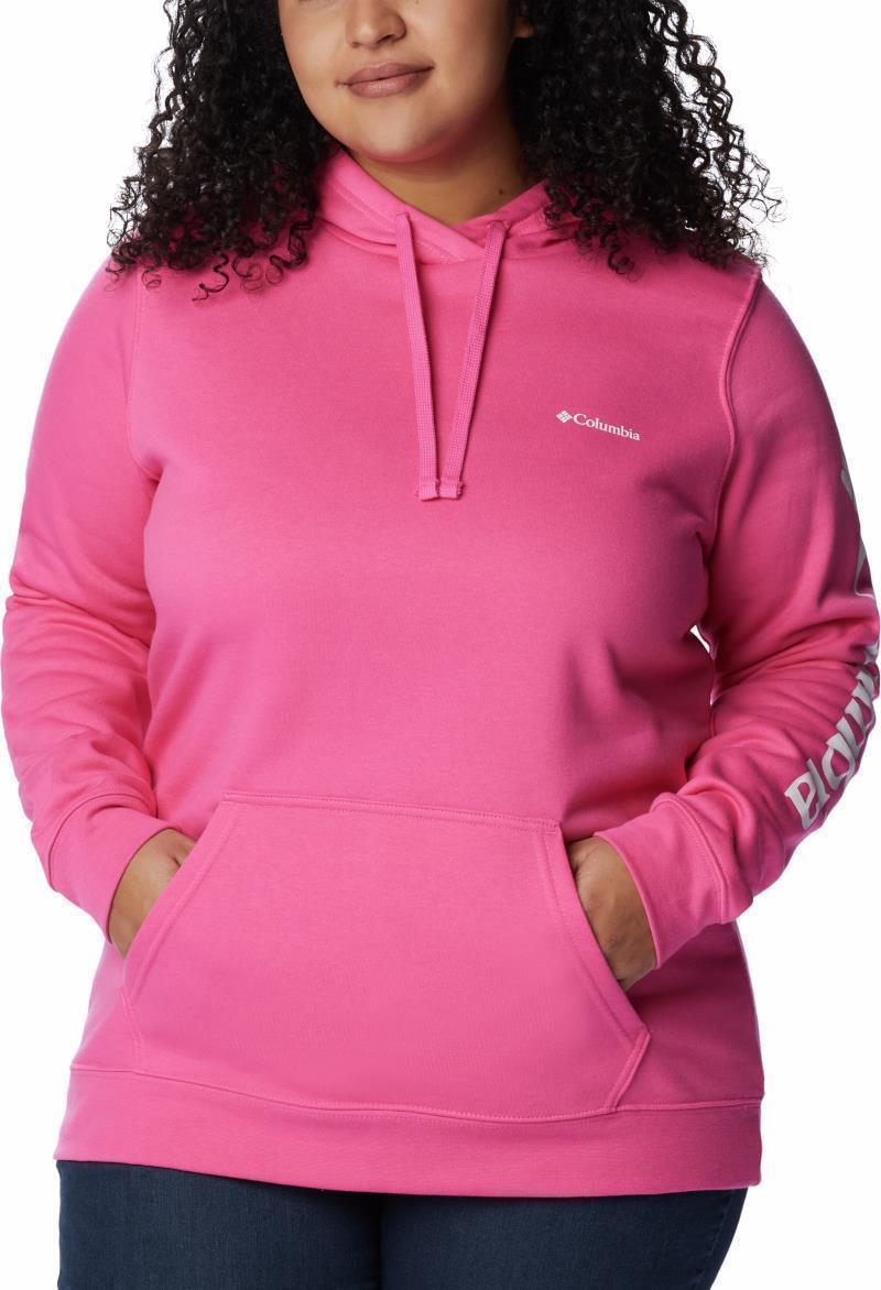 Columbia Trek Graphic Hoodie - Plus - Womens - Wild Geranium / White Logo 2
