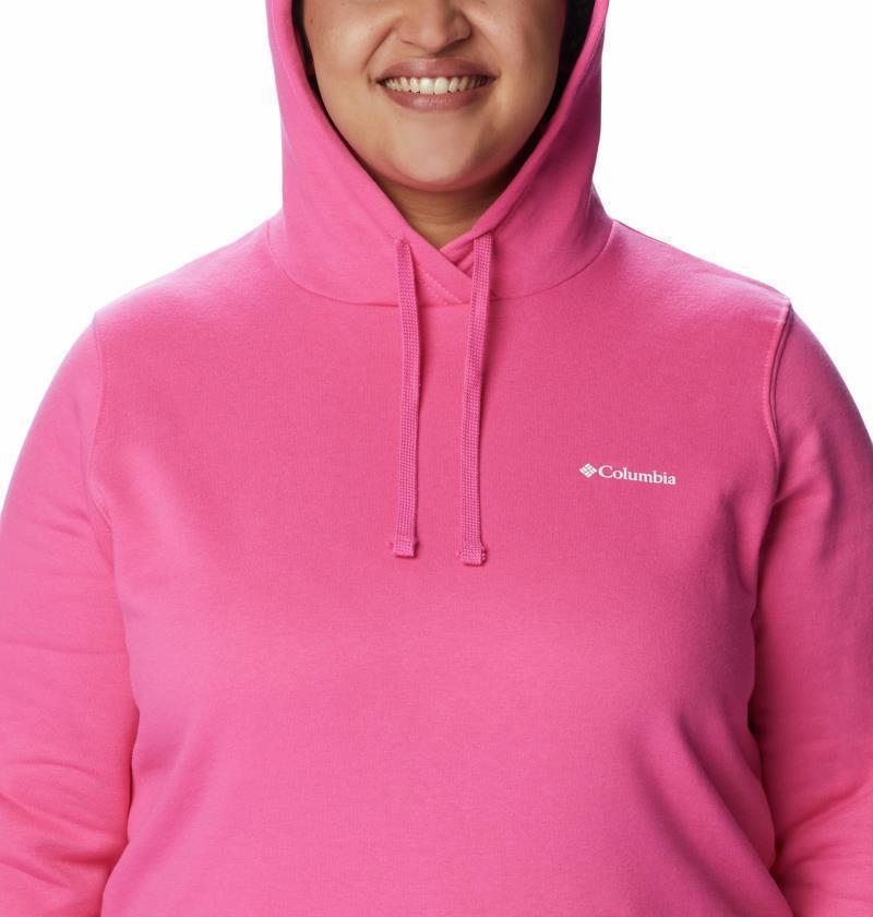 Columbia Trek Graphic Hoodie - Plus - Womens - Wild Geranium / White Logo 3