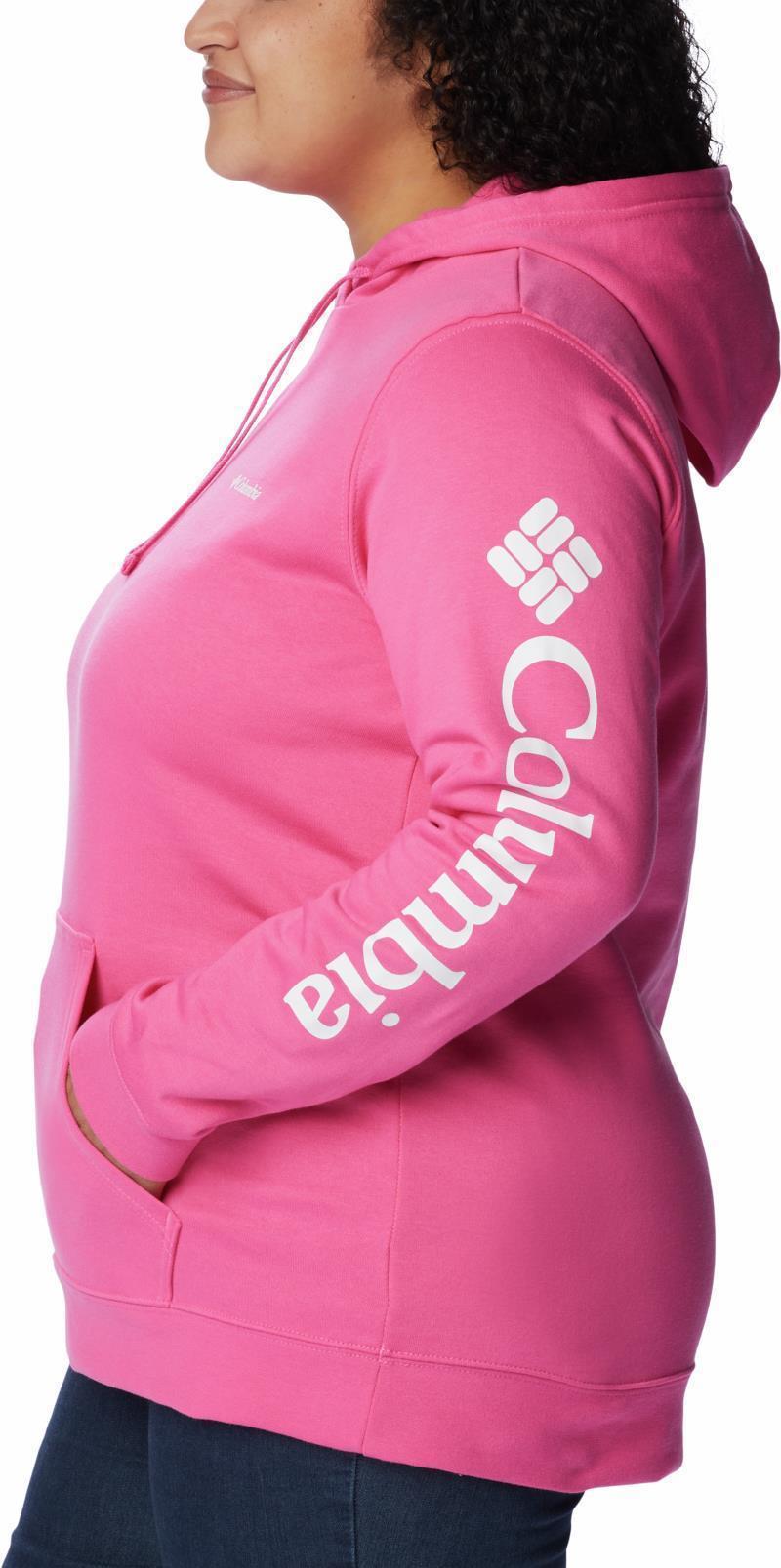 Columbia Trek Graphic Hoodie - Plus - Womens - Wild Geranium / White Logo 4