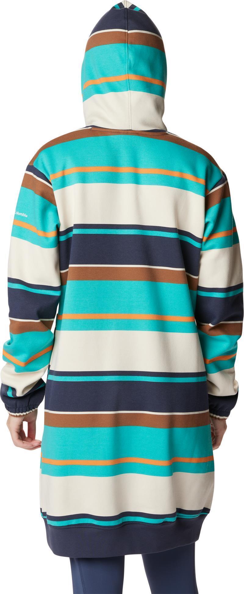 Columbia Trek Hoodie Dress - Bright Aqua Serendipity Stripe 2