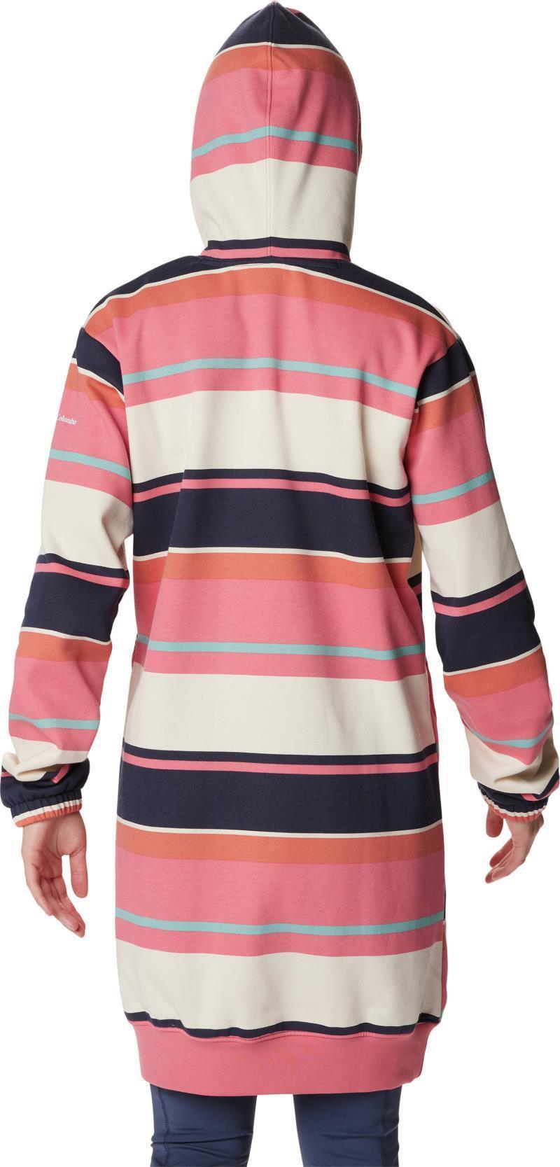 Columbia Trek Hoodie Dress - Camellia Rose Serendipity Stripe 2