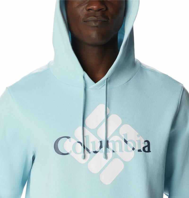 Columbia Trek Hoodie, Extended - Mens - Sky Blue / Centered Gem Logo 1