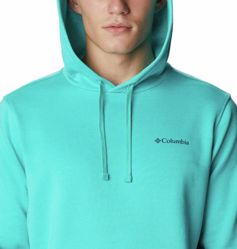 Columbia Trek Hoodie - Mens - bright aqua heather / csc sleeve logo 1