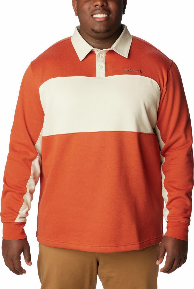 Columbia Trek LS Rugby Shirt - Big - Mens - Warp Red / Dark Stone 1