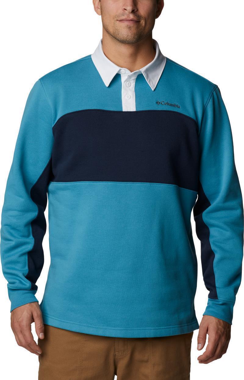 Columbia Trek LS Rugby Shirt - Mens - Shasta / Collegiate Navy 1