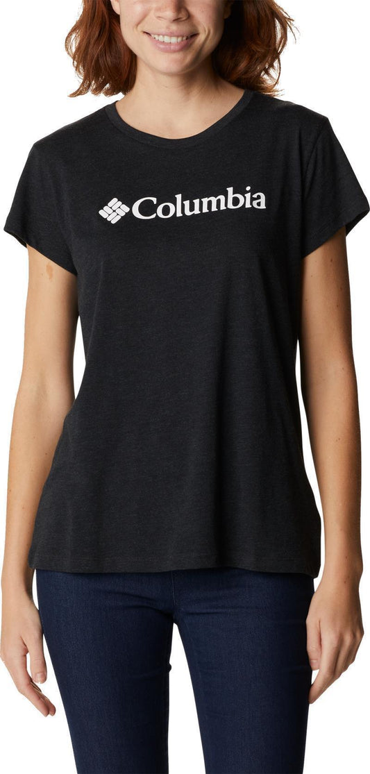 Columbia Trek SS Graphic Tee - Womens - Black Heather / Gem Columbia 1
