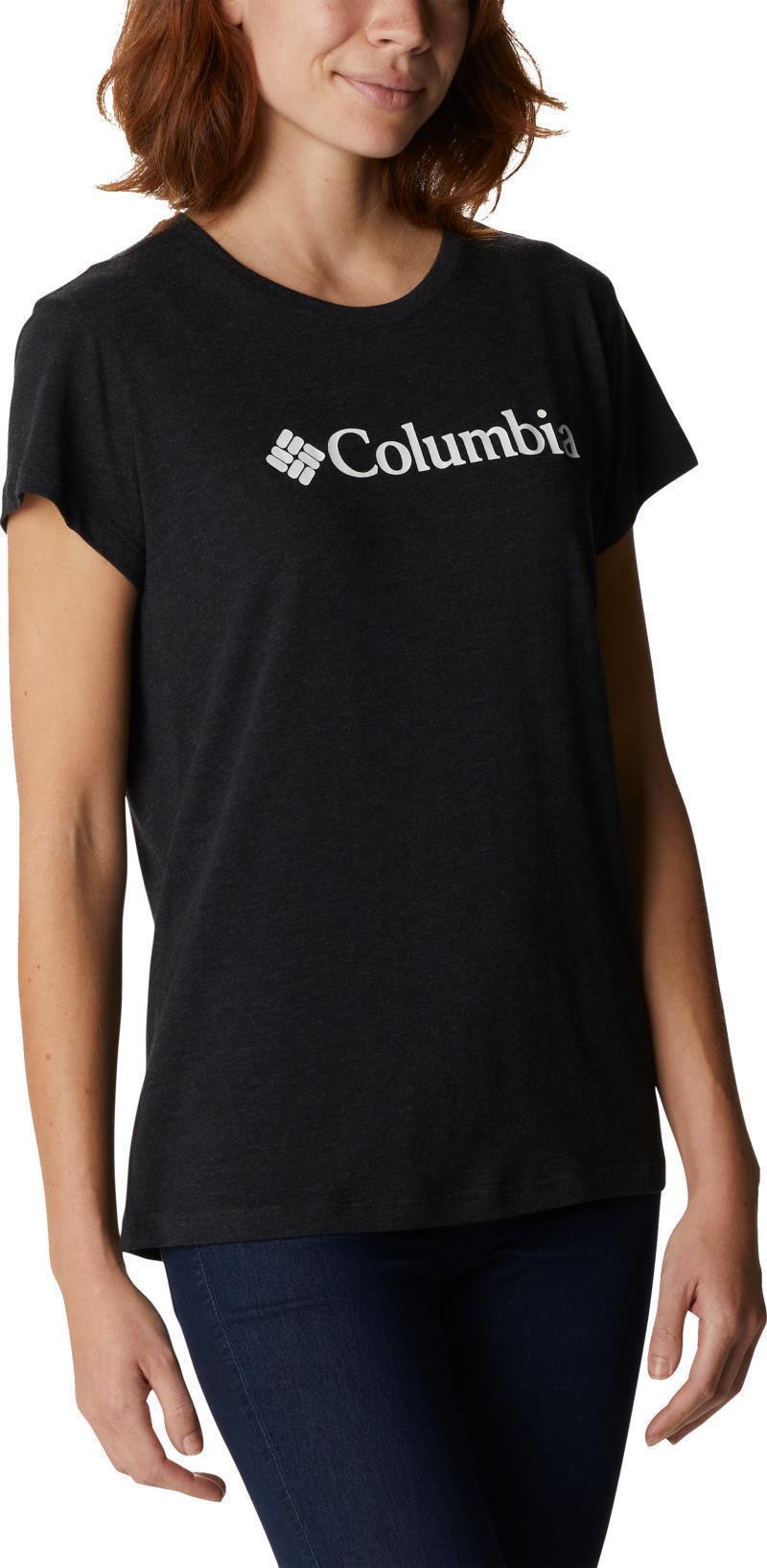Columbia Trek SS Graphic Tee - Womens - Black Heather / Gem Columbia 3