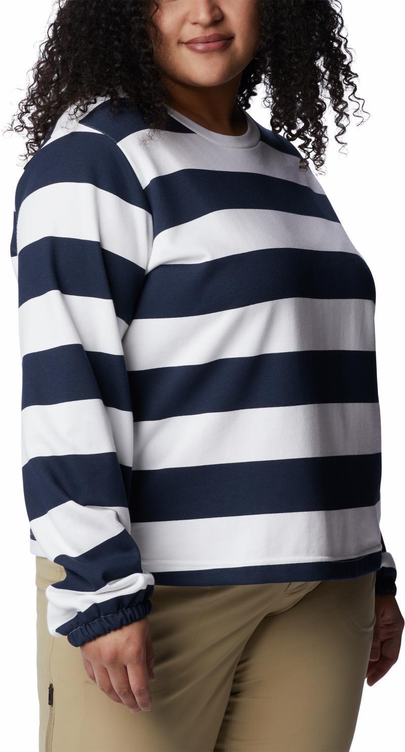 Columbia Trek Seasonal FT Graphic Crew - Plus - Womens - Collegiate Navy / Rugby Stripe 3
