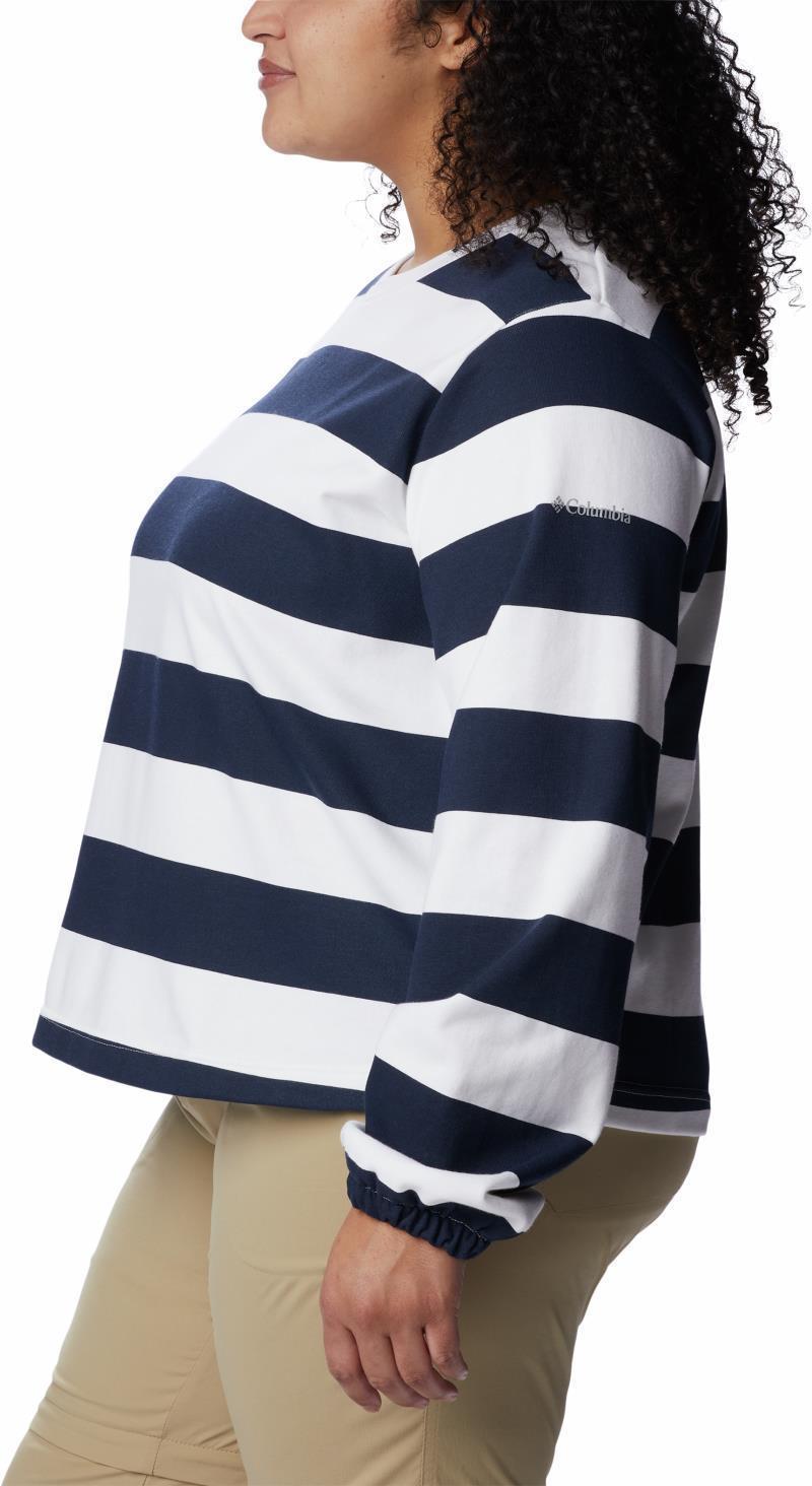 Columbia Trek Seasonal FT Graphic Crew - Plus - Womens - Collegiate Navy / Rugby Stripe 5