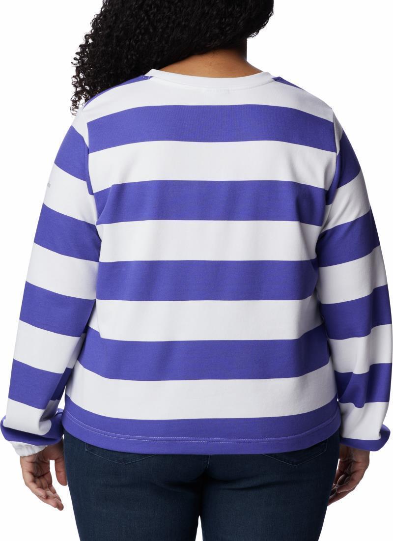 Columbia Trek Seasonal FT Graphic Crew - Plus - Womens - Purple Lotus / Rugby Stripe 2