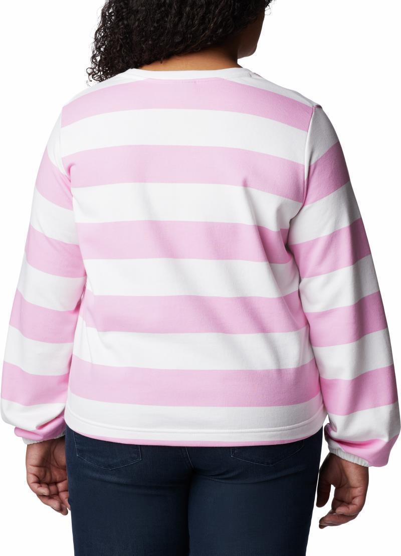 Columbia Trek Seasonal FT Graphic Crew - Plus - Womens - Wild Rose / Rugby Stripe 2