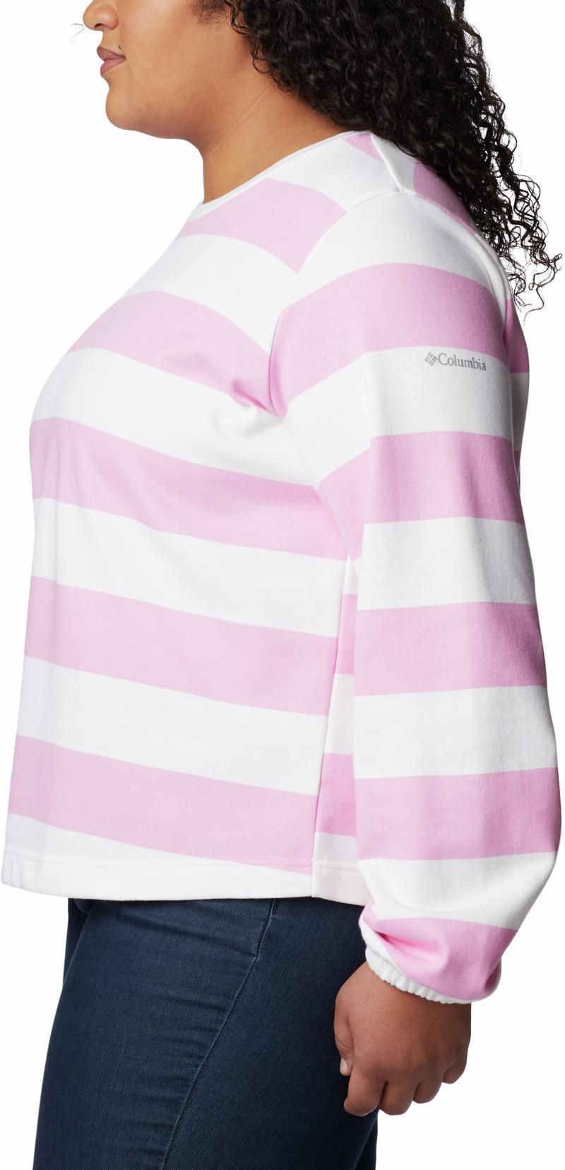 Columbia Trek Seasonal FT Graphic Crew - Plus - Womens - Wild Rose / Rugby Stripe 5