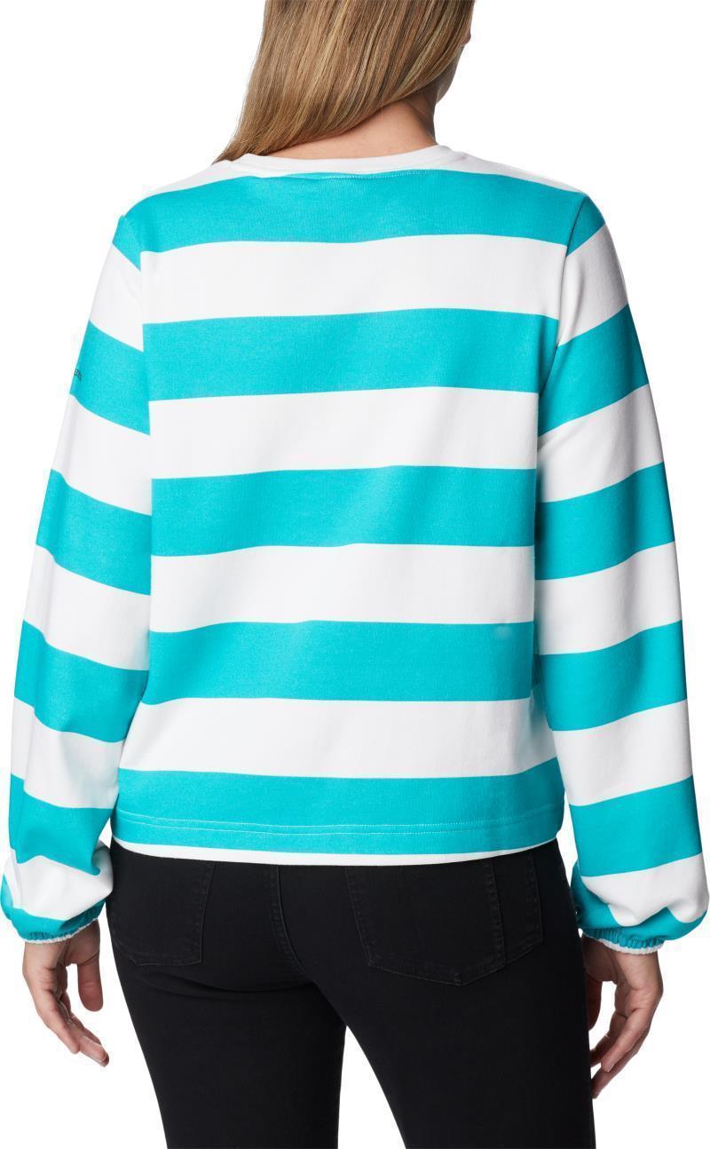 Columbia Trek Seasonal FT Graphic Crew - Womens - Bright Aqua / Rugby Stripe 2
