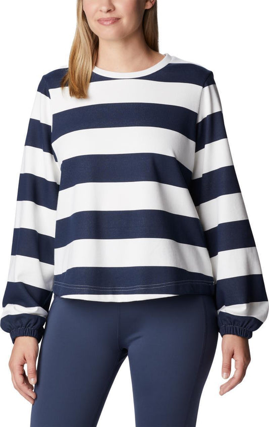 Columbia Trek Seasonal FT Graphic Crew - Womens - Collegiate Navy / Rugby Stripe 1