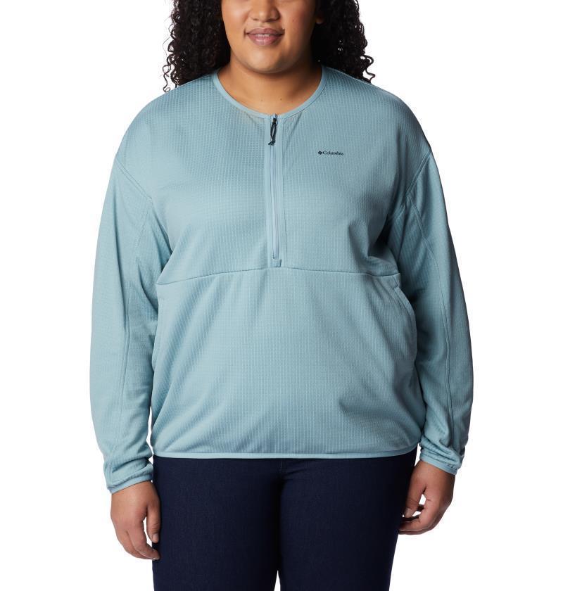 Coral Ridge Half Zip Midlayer - Plus - Womens - Stone Blue 1