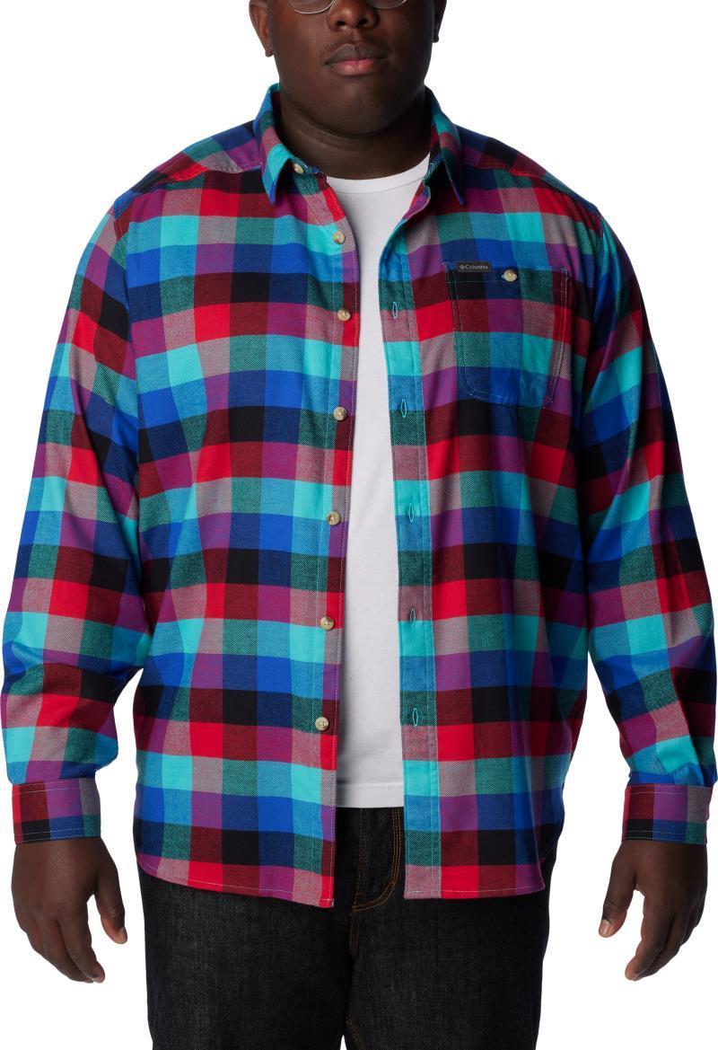 Cornell Woods Flannel LS Shirt - Big - Mens - Bright Aqua Buffalo Check 3