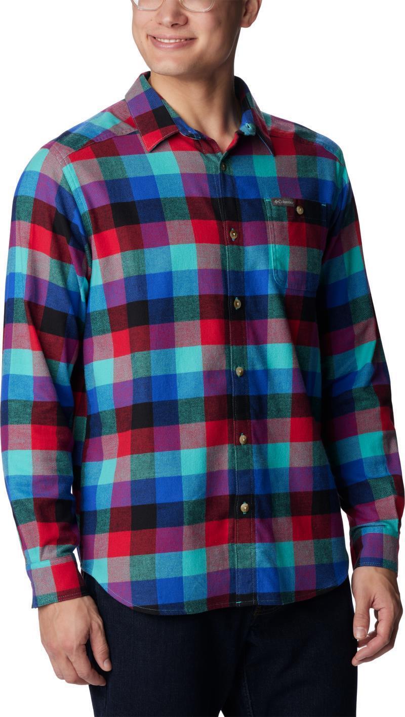 Cornell Woods Flannel LS Shirt - Mens - Bright Aqua Buffalo Check 3