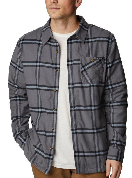 Cornell Woods Fleece Lined Flannel - Mens - City Grey Windowpane 1